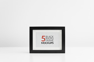 5 Black Photo Frame Mockups