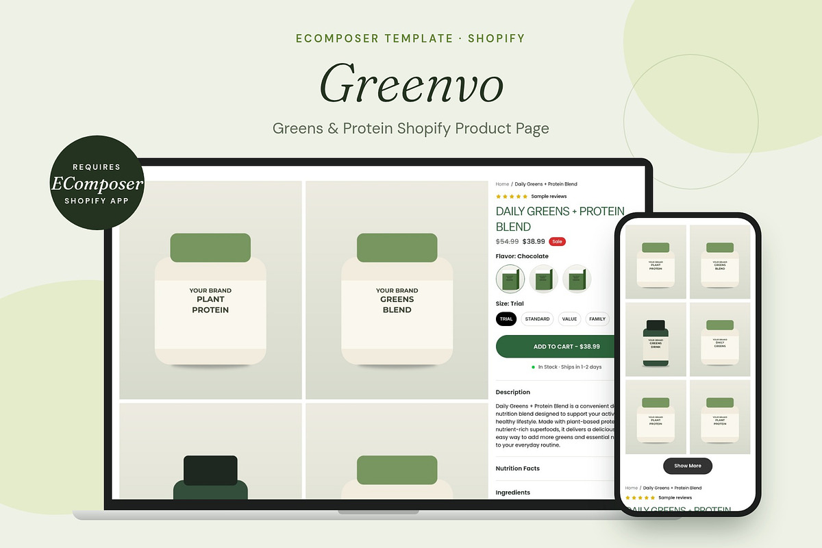 Greenvo - Shopify EComposer Template, a Shopify Template by Boost Convert (Photo 1 of 11)