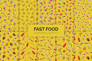 Fast Food Seamless Patterns