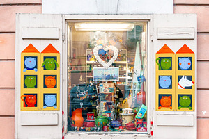 Gift shop window display in Prague, an Arts & Entertainment Photo by BOOCYS