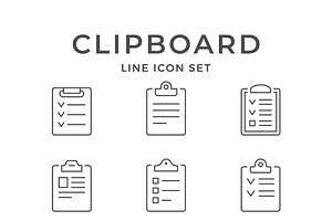 Set line icons of clipboard, an Outline Icon by motorama