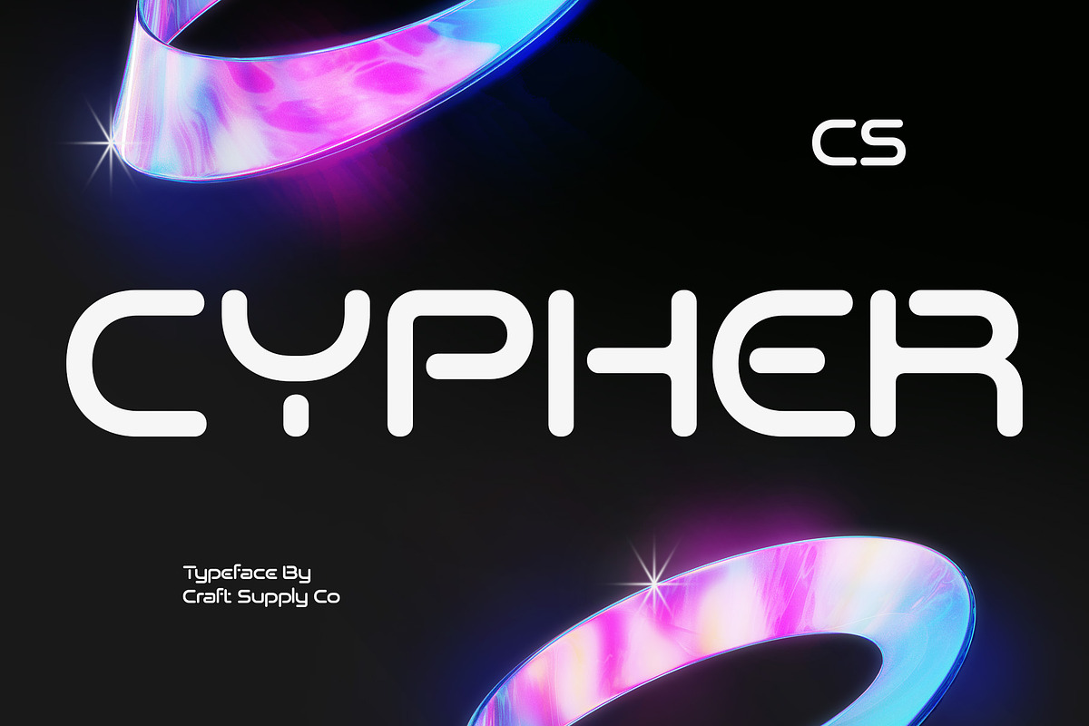 CS Cypher – Futuristic Font, a Sans Serif Font by Craft Supply Co. (Photo 1 of 8)