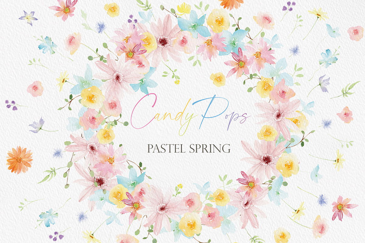Pastel Spring Flowers - Candypops, an Illustration by Beigetime (Photo 1 of 8)