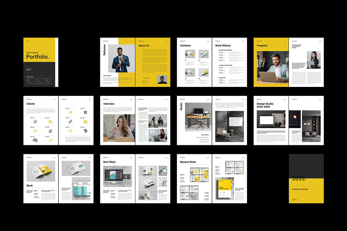 Works / Design Portfolio Template, a Brochure Template by Spark_Creative (Photo 11 of 11)