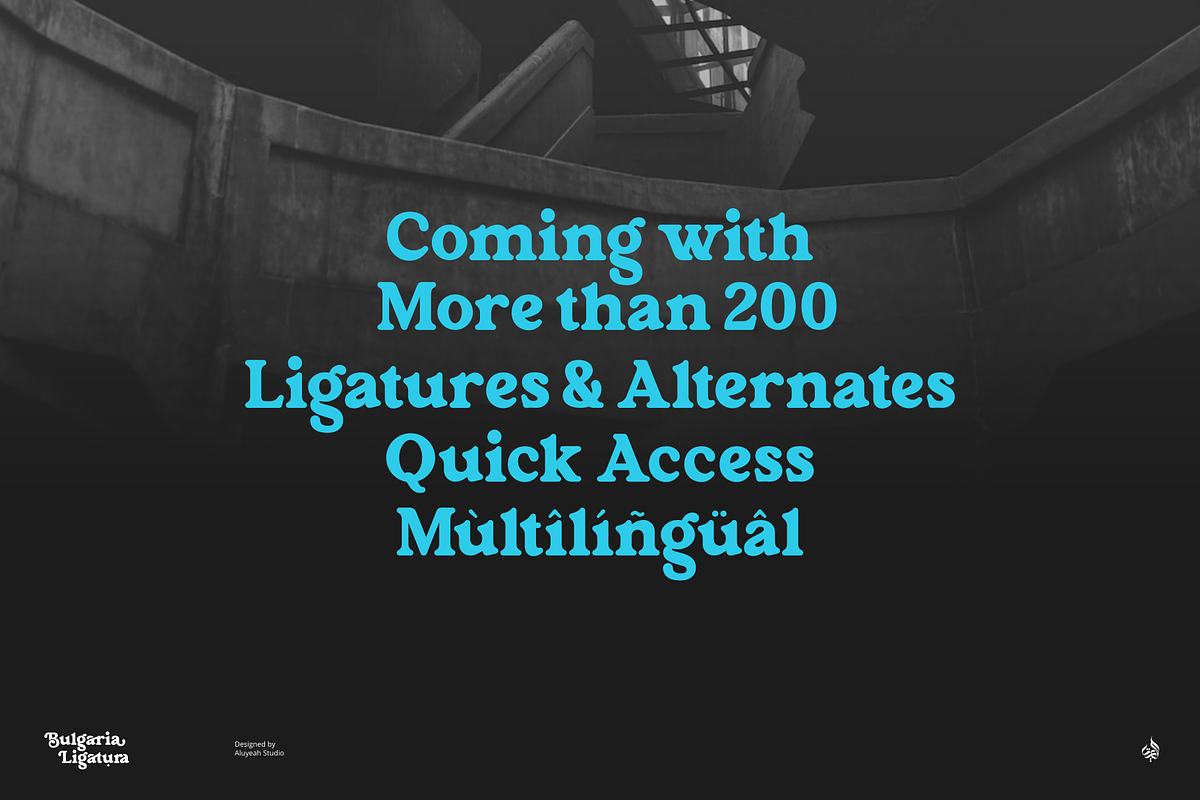 Bulgaria Ligatura, a Sans Serif Font by Aluyeah Studio (Photo 4 of 15)