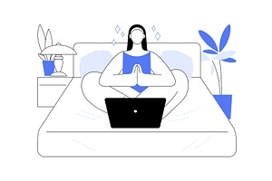 Meditation isolated cartoon vector, a Technology Illustration by Visual Generation