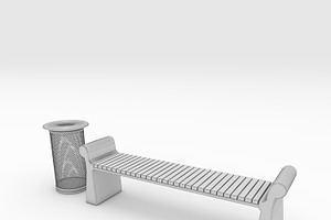 3D Model Bench Park 25