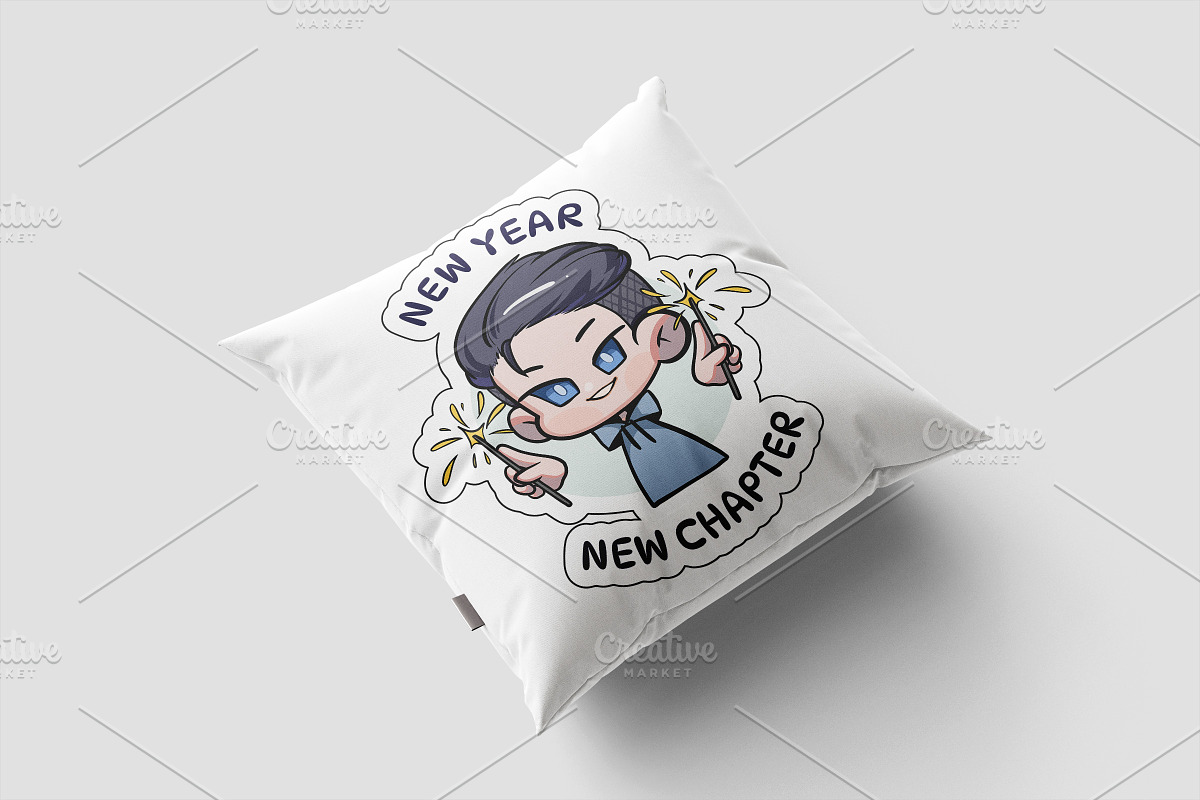 New Year Chibi Art Sticker Set 1, an Illustration by vectstudio (Photo 3 of 3)