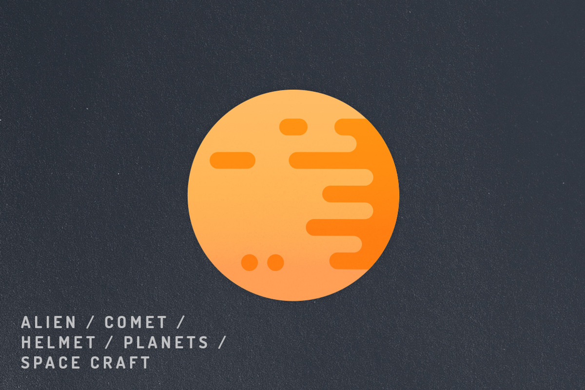 12 Vibrant Space Icons, an Outline Icon by Milktoast (Photo 10 of 12)