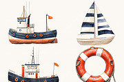 Watercolor Little Mariners Clipart, an Object Illustration by SparkyDesignsUS (Thumbnail 5 of 9)