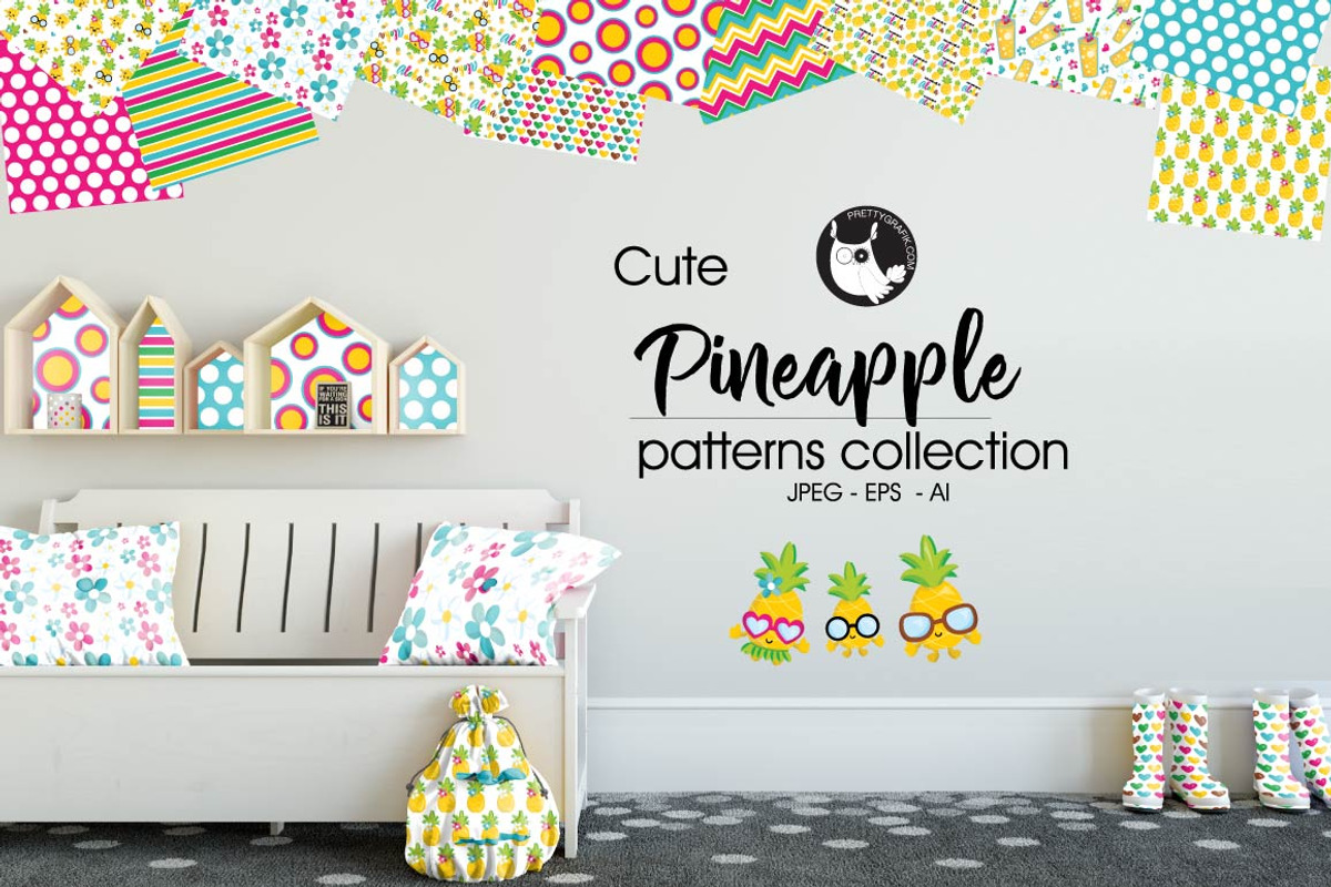 PINEAPPLE Pattern collection, a Pattern Graphic by PrettyPatterns (Photo 1 of 5)