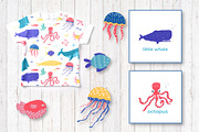 Underwater world. Hand drawn set, an Animal Illustration by UTM Studio (Thumbnail 2 of 5)