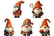 Whimsical Christmas Gnome Clipart, an Illustration by Craft Nest (Thumbnail 5 of 10)