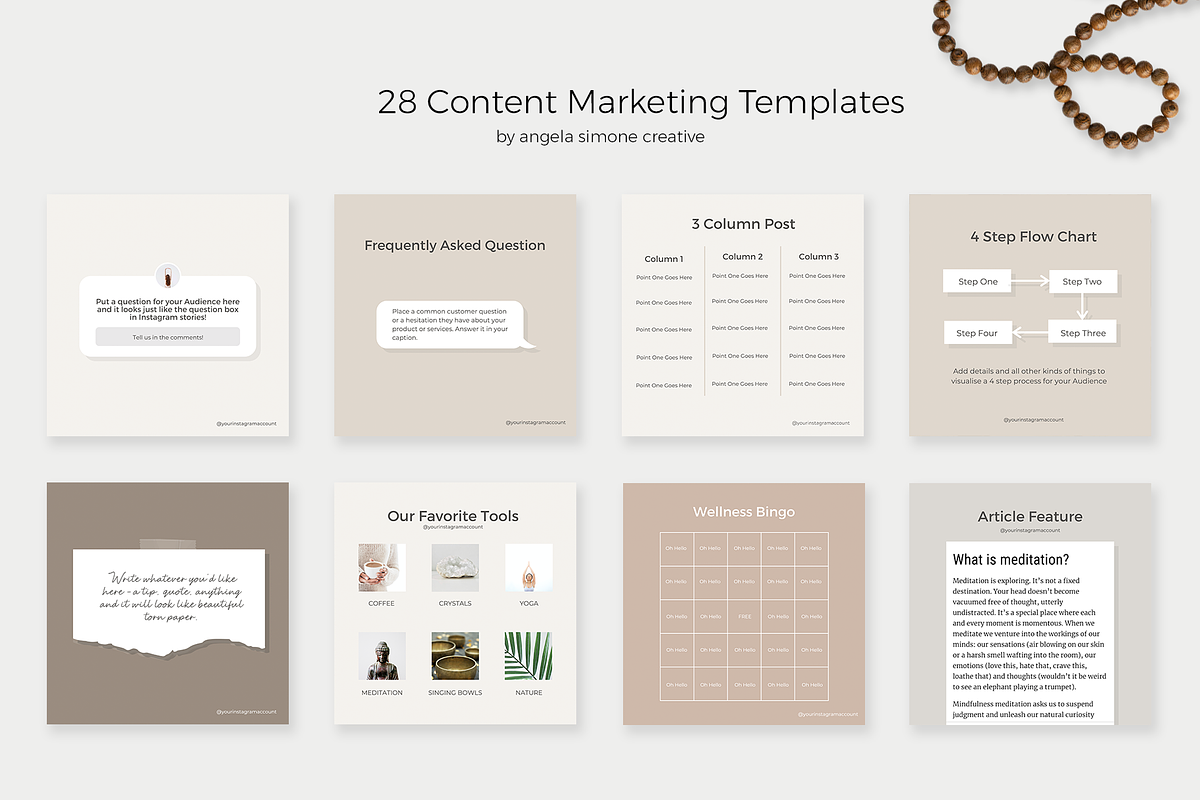 Instagram Canva Minimalist Templates, a Social Media Template by angela simone creative (Photo 6 of 25)