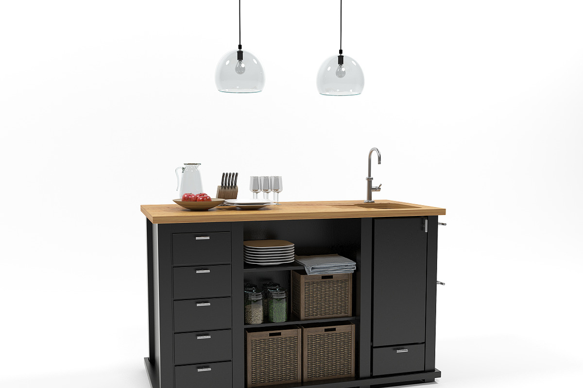Kitchen island 0304, a Furniture 3D Model by inDahouze (Photo 5 of 9)