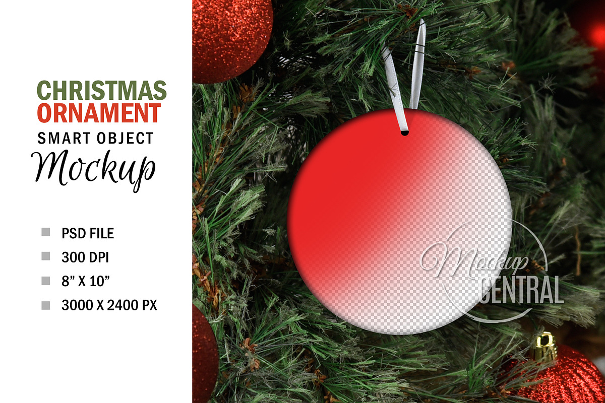 Christmas Tree Ornament Mockup, a Mockup by HaywireMedia & Mockups (Photo 1 of 3)