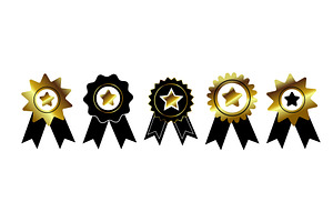 Set of medals with stars. hand drawn, an Object Illustration by Nenahliadava Design