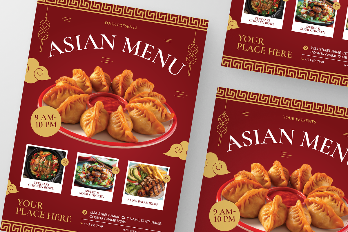 Asian Menu Flyer, a Flyer Template by Annora Studio (Photo 3 of 6)