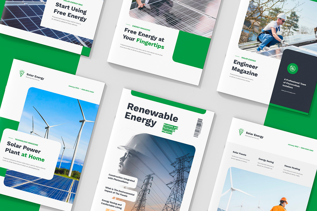 Solar Energy Magazine Canva Template, a Magazine Template by artbart (Photo 2 of 23)