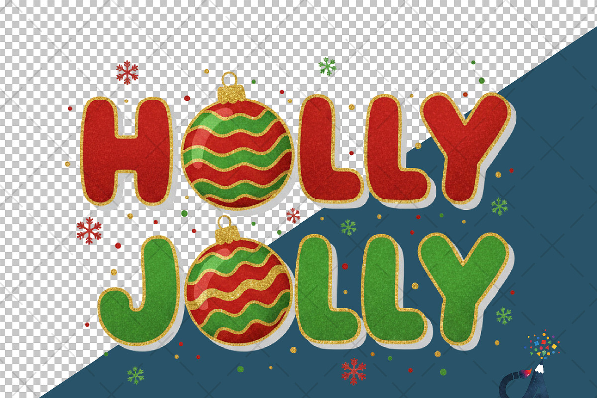 Glitter Holly Jolly Christmas Png, an Illustration by Creative Art (Photo 4 of 6)