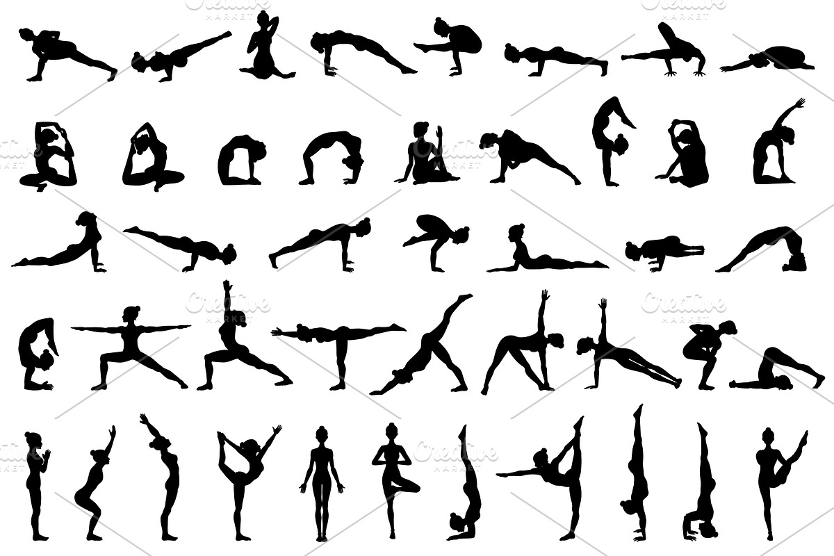 75 Yoga poses. Big collection, a Healthcare Illustration by tamara.comotomka (Photo 1 of 2)