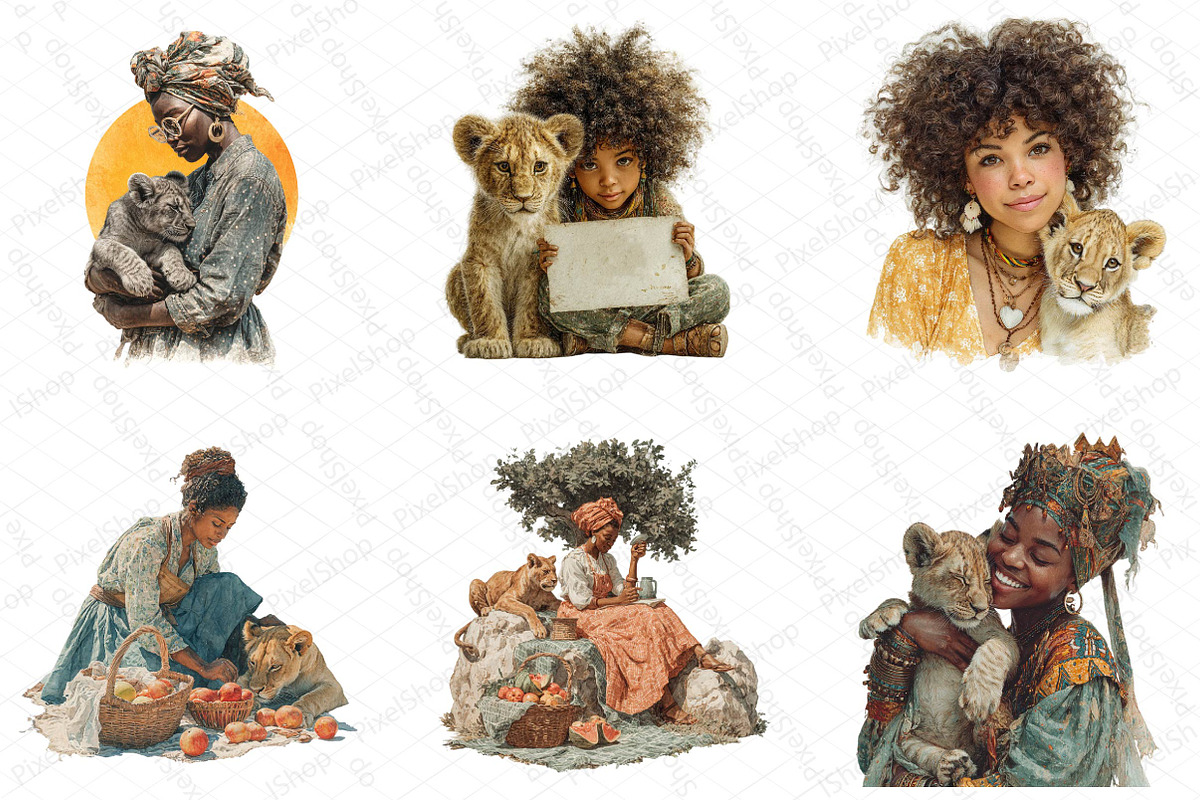 Juneteenth Clipart Black Woman Lion, an Illustration by DreamPrint404 (Photo 5 of 5)