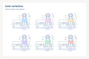 Woman Social Media Laptop Bench, a Graphic by PixelBender (Thumbnail 2 of 5)
