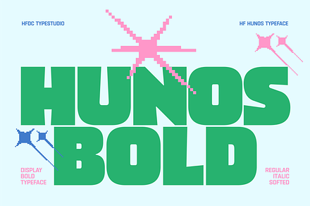 HF Hunos Bold Display Typeface, a Font by 24Design Studios
