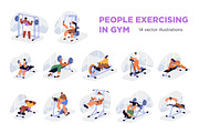 People do sport exercises in gym set, a Sport Illustration by Good Studio (Thumbnail 1 of 15)