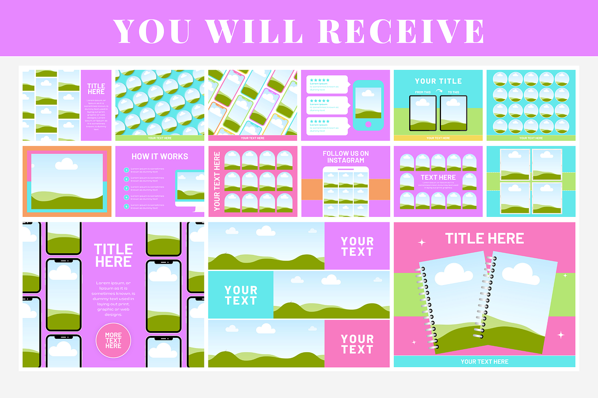 Colorful Etsy Listing Templates, a Branding & Logo Template by SunshineStudioBoutique (Photo 3 of 8)