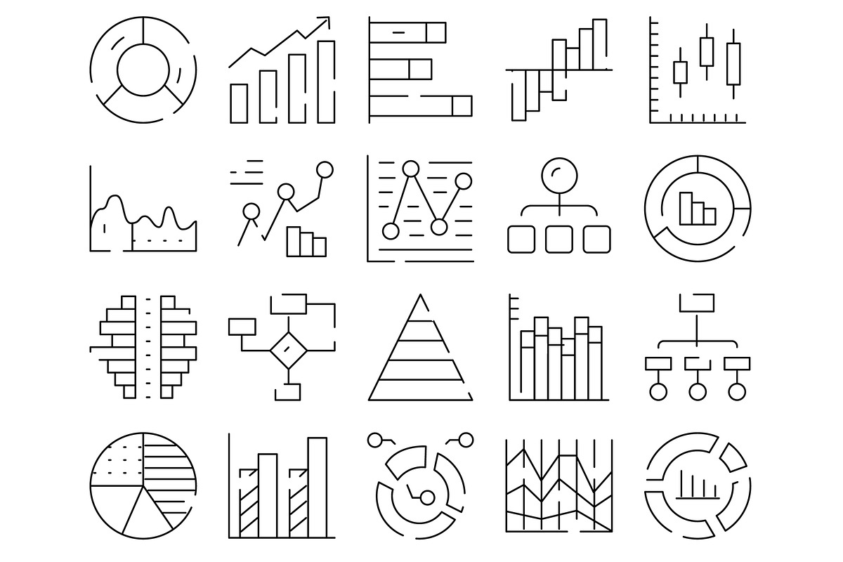 Data analysis visualization icon set, an Object Graphic by pikepicture (Photo 2 of 3)