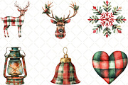 Red Green Plaid Christmas Clipart, an Illustration by Black Bird Studio (Thumbnail 6 of 6)