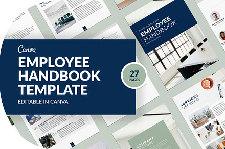 Blue Employee Handbook Temaplate, a Print Template by InkBlue Templates