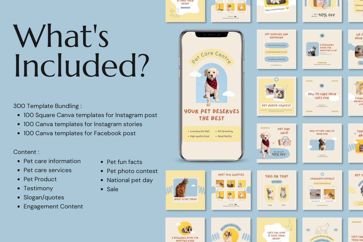 Pet Social Media Canva Template, a Social Media Template by Kawalan Studio (Photo 2 of 10)