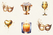 Watercolor New Year ClipArt's, an Illustration by DreamCafeArt (Thumbnail 4 of 6)