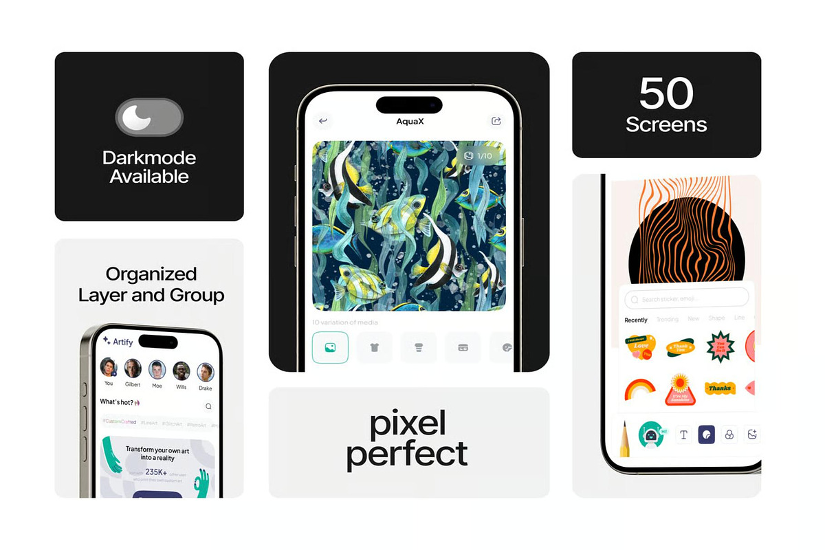 Artifyy - Print on Demand Mobile UI, an UI Kit Template by Lumina_ui_ux202 (Photo 2 of 7)