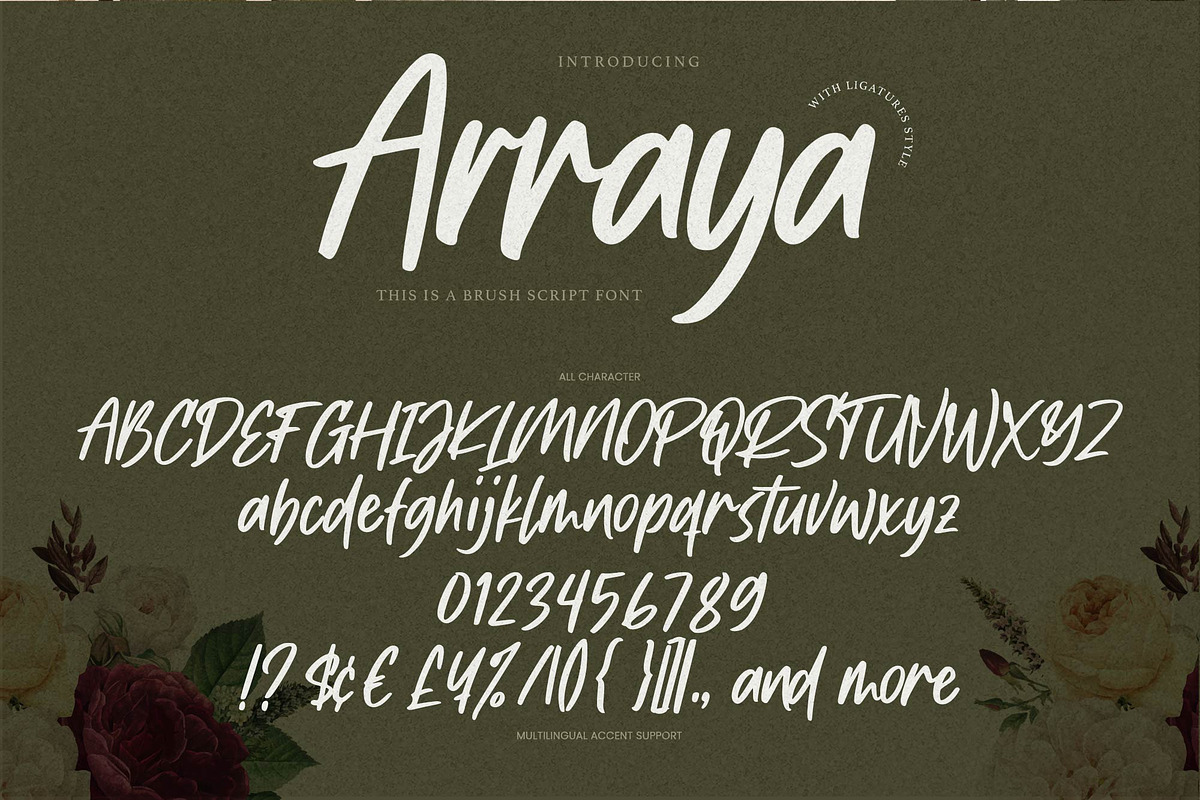 Arraya – Brush Script Font, a Handwritten Font by Gassstype (Photo 6 of 8)
