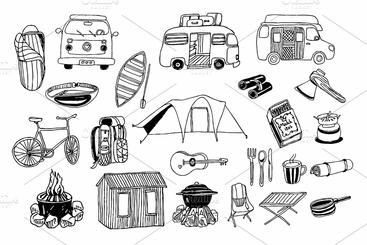 Camping illustrations set, a Sport Illustration by Anada Arty (Photo 9 of 9)