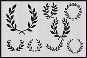 Laurel Wreath Silhouette Set, an Illustration by jahid234 (Thumbnail 1 of 9)