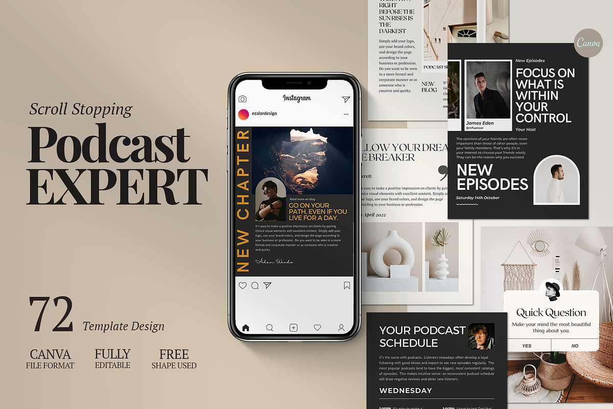 Instagram Podcast Expert CANVA, a Social Media Template by Analogi Studio (Photo 12 of 16)