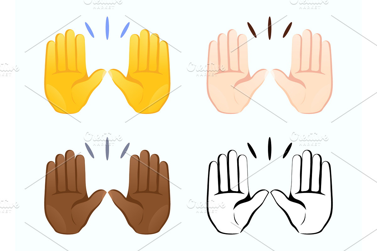 Raised hands emoji. Gesture icon, an Emoji Icon by Yayasya
