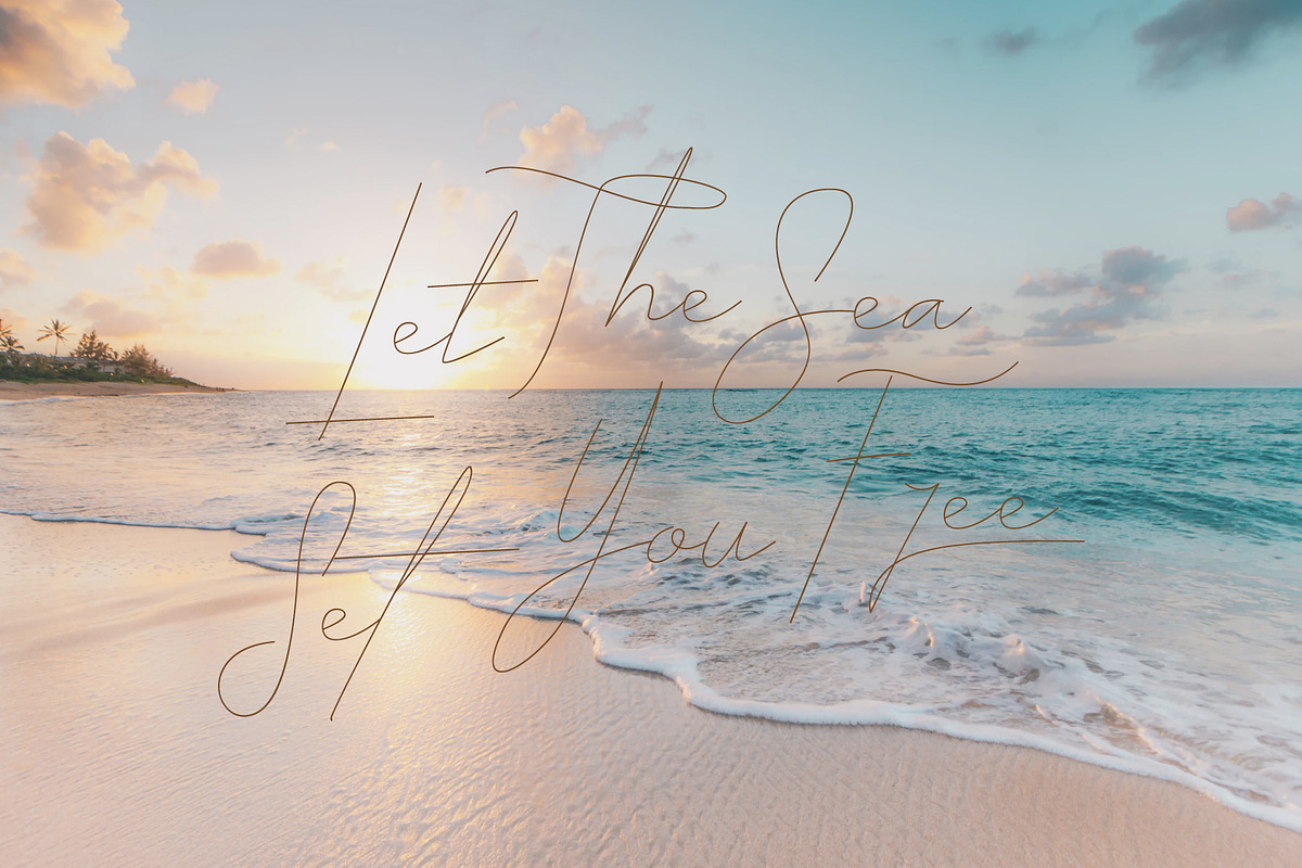 ARK Seychelle - Exotic Monoline Font, a Script Font by Arkara (Photo 6 of 8)