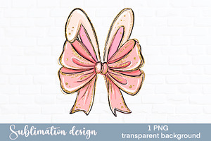 Pink Bow clipart. Easter coquette, a Seasonal Illustration by LoLoArt