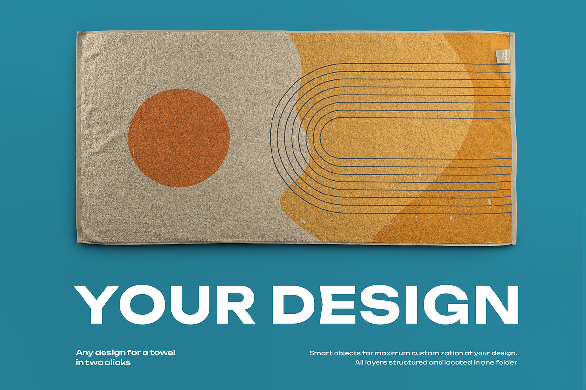 Mockup of a Large Bath / Beach Towel, a Household Mockup by Grow Design Craft Studio (Photo 4 of 7)