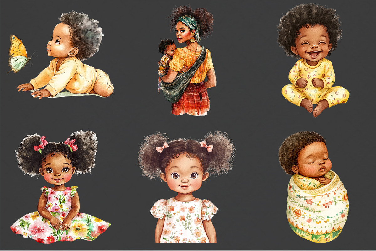 Afro Black Woman Kid Clipart, an Illustration by Rose Art (Photo 4 of 4)
