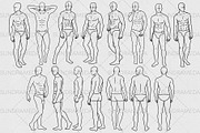 Male Body Stamp Brushes Procreate, a Brush Add-On by sundrameda (Thumbnail 3 of 8)