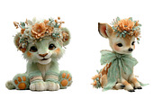Spring flower animals clipart, an Illustration by SinaCreation (Thumbnail 5 of 11)
