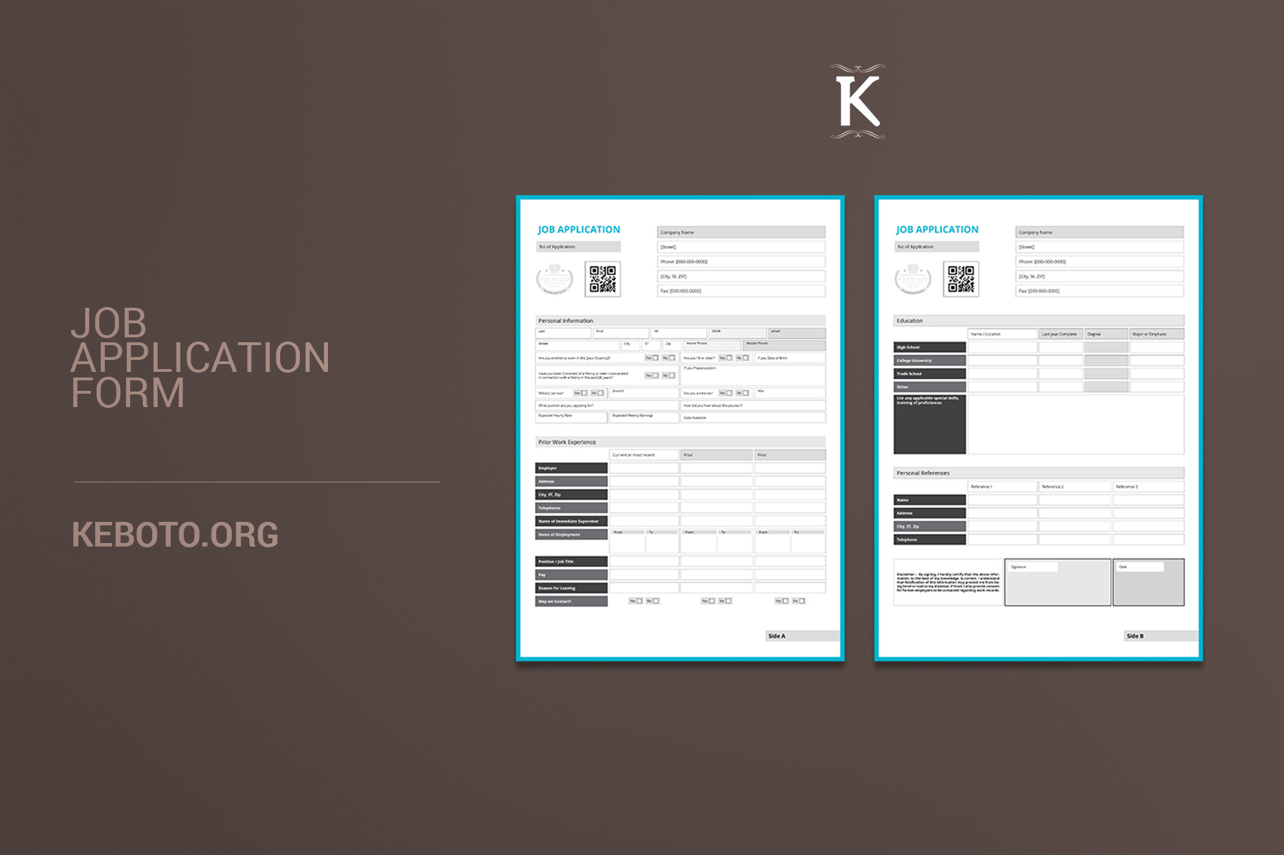 Job Application Form, a Templates & Theme by Keboto