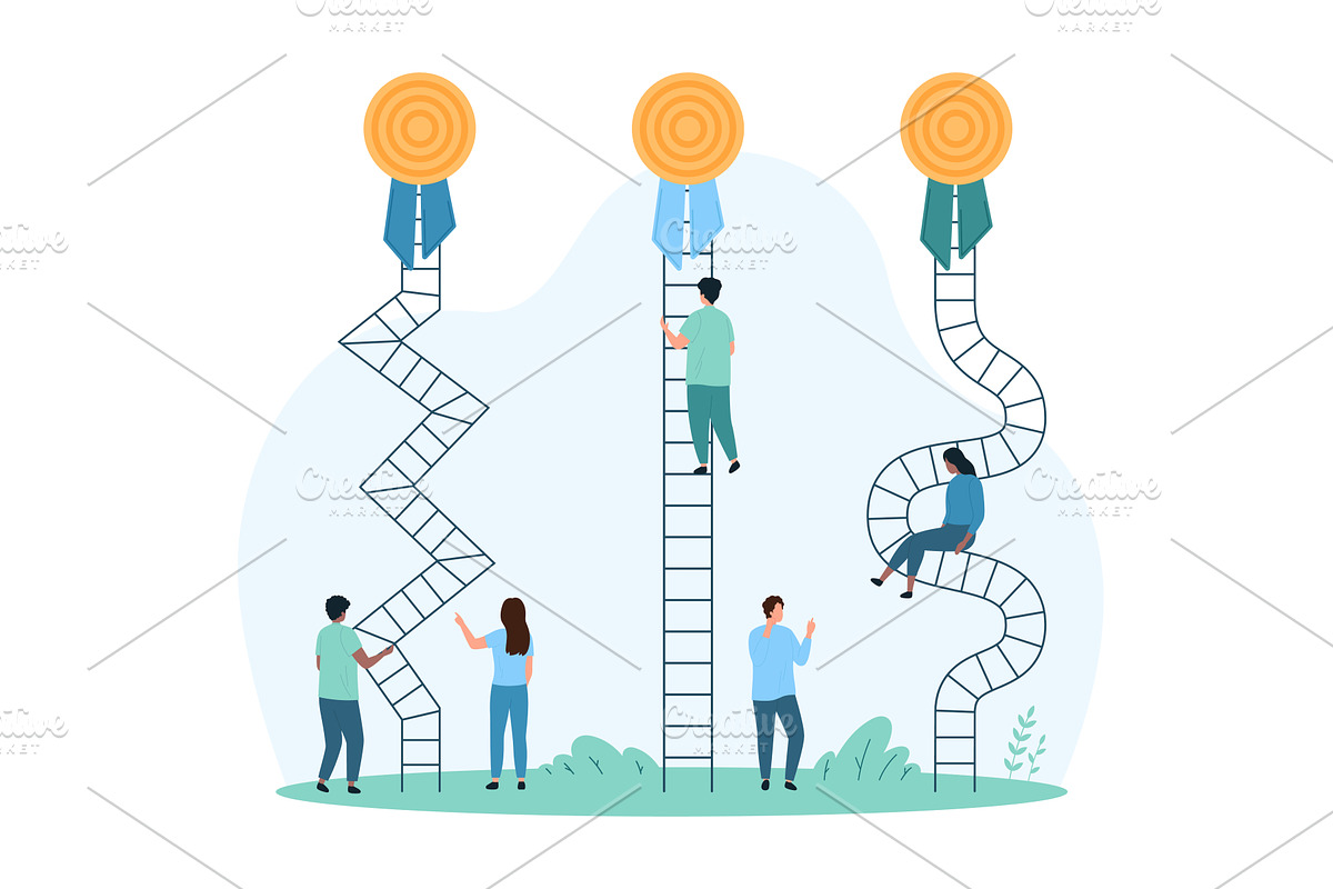 Easy and hard problem solving, a Person Illustration by Flashvector