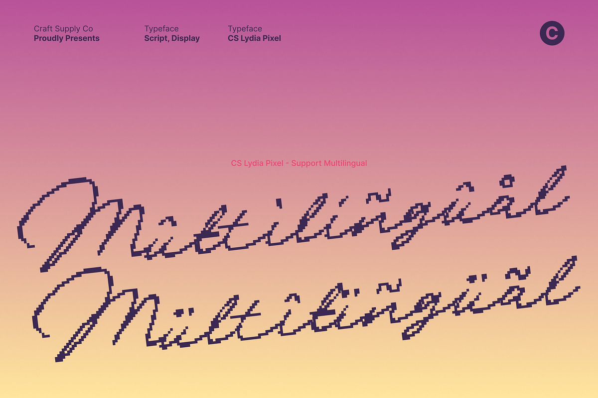 CS Lydia Pixel, a Script Font by Craft Supply Co. (Photo 7 of 8)